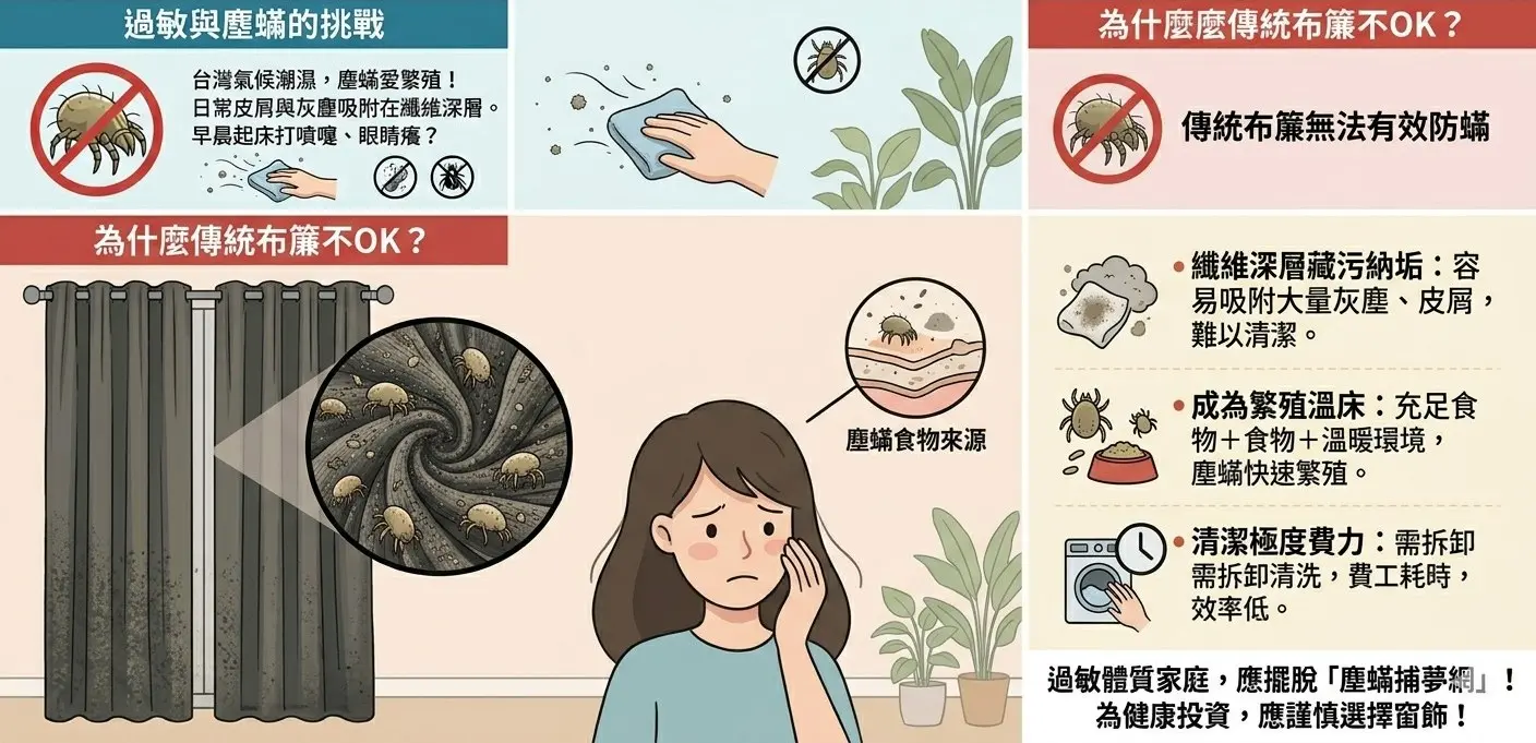 過敏防蟎窗簾推薦百葉窗與風琴簾莫里織品設計